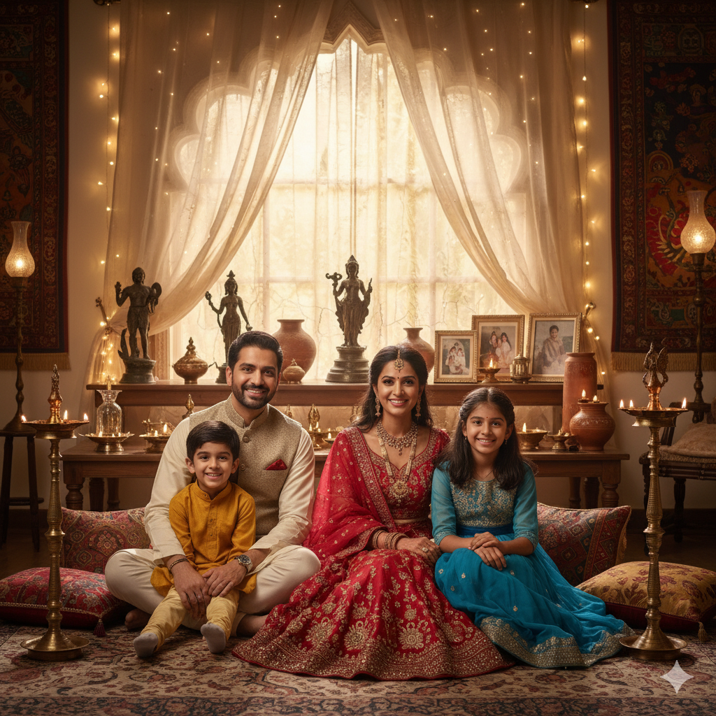 Family Sitting Together