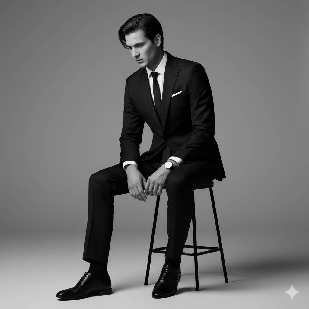 Black and white artistic portrait of a man