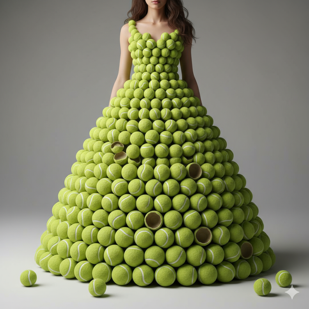Dress to be made out of tennis balls.