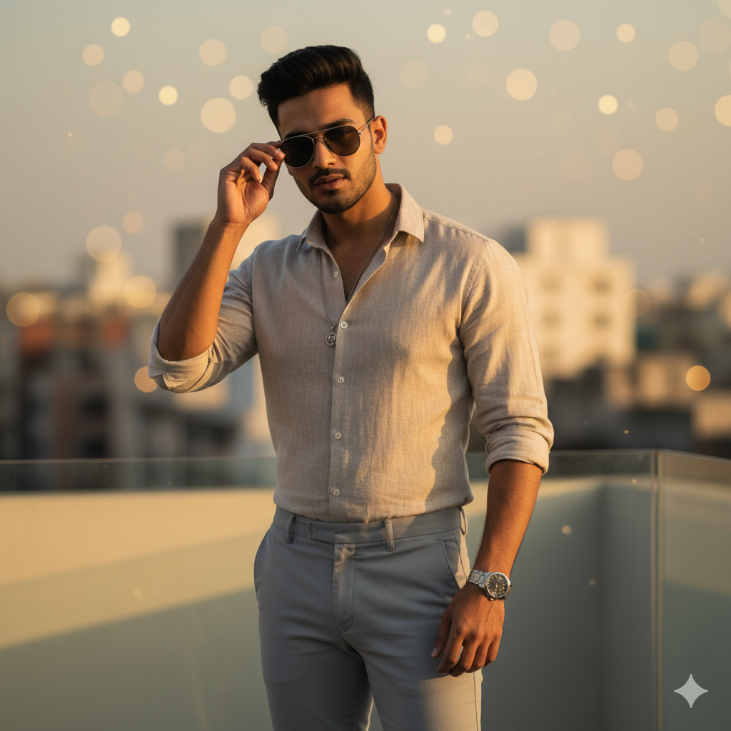 Modern rooftop balcony