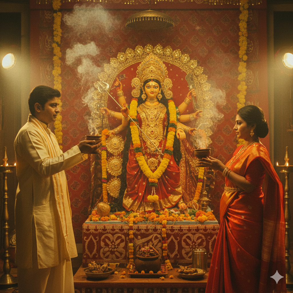 Traditional attire - Durga Maa idol